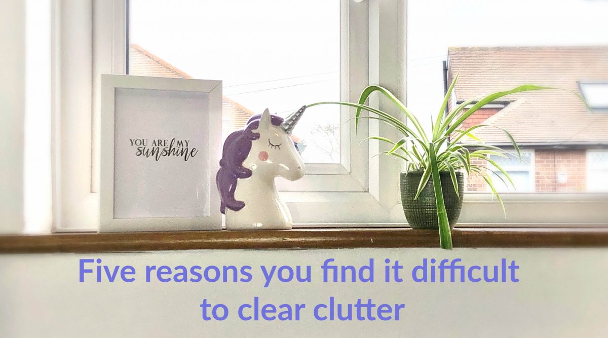 Uncluttered window sill image for the Five REasons you find it difficult to clear clutter blog